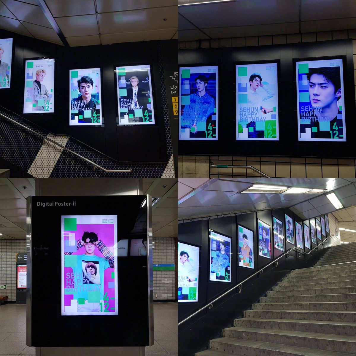 Since it's  #GoldenSehunDay today, here are record breaking projects his CH bar alone did just for his 2020 birthday: 1st Idol to ever get a bday ad in the largest South Korean LED tower 1st Idol to ever get 889 DID bday ad screen all over 14 subway lines in South Korea