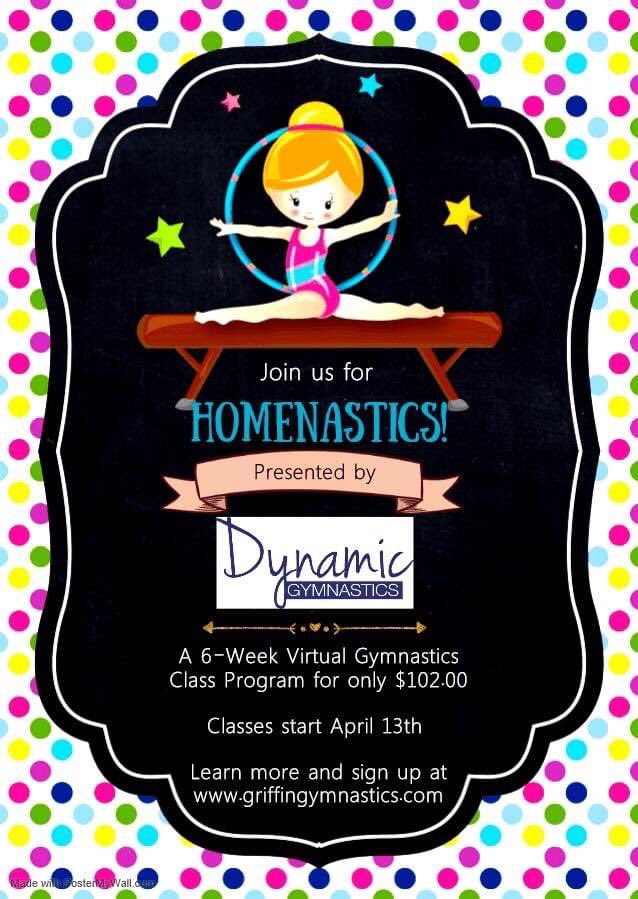 KimKlingler's tweet photo. Thxs @DynamicGriffins 4 #HomeNastics 2 help #coaches #children #parents #caregivers #stayactive &amp; #safe during #COVID19 ❤️#Gymnastics https://t.co/BzWpbeuivs