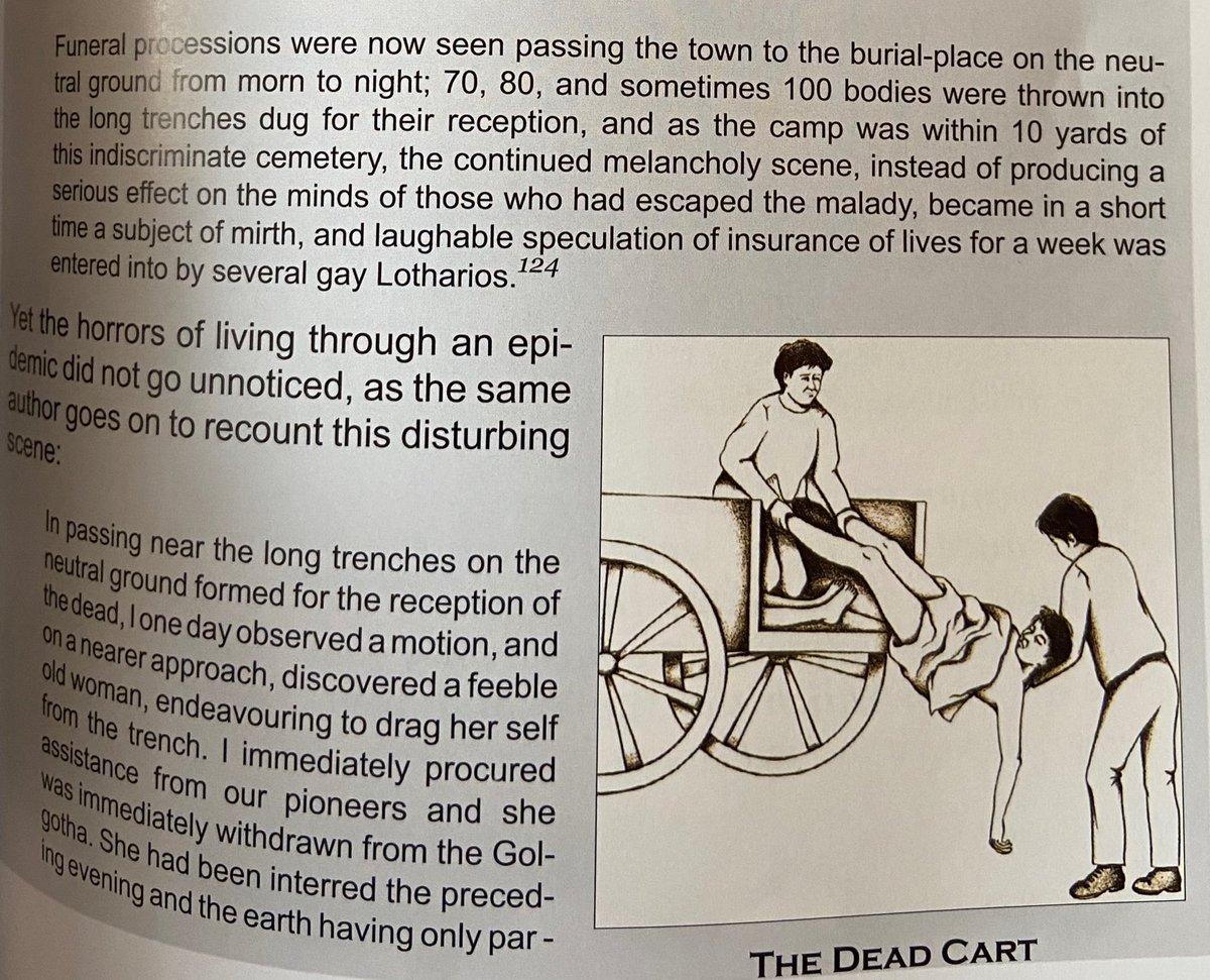 BurialsTragically, burials became common. Up to 100 bodies were sometimes thrown into long trenches. Incredibly, a woman who had lost consciousness was thought to be dead, partially buried and was found the next day by a passerby. She escaped and made a full recovery! (9/17)