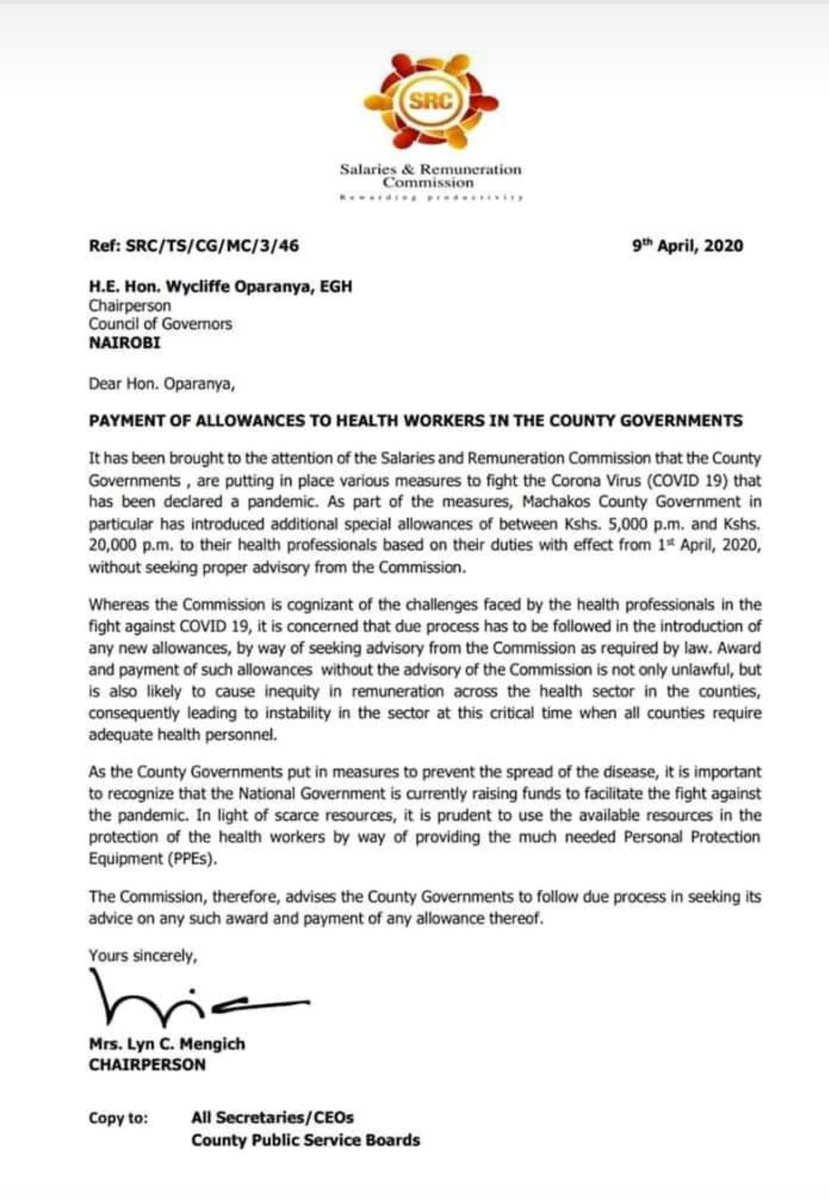 DomincMusembi's tweet photo. @citizentvkenya 
Let's pray for our Health workers and support them.
Kudos to Governors who can afford some allowances for motivation at least.
Shame on you CRC Chairperson!!! https://t.co/m5lmV42Cjv
