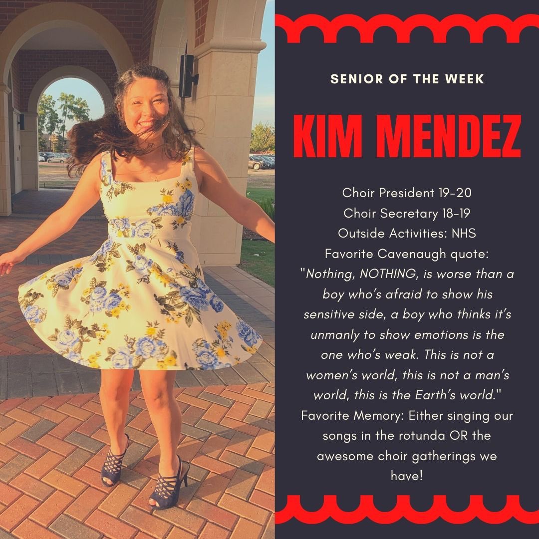 Happy Senior Saturday from the Porter High School Choir Department! Our senior today is our very own choir president, Kimberly Mendez! We love you, Kim! <a href="/PorterSingers/">Porter HS Choir</a> <a href="/PorterSpartans/">Porter HS</a> <a href="/newcaneyisd/">New Caney ISD</a> #seniors2020 #choirpresident