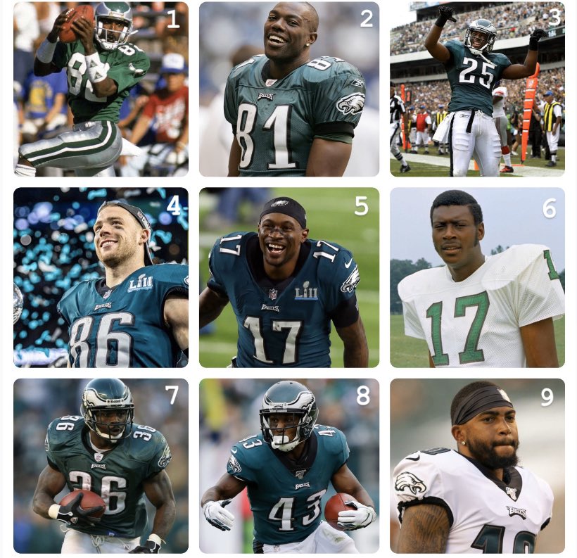 SportsArePhilly's tweet photo. You’re building a team and could only sign 3 of these Eagles playmakers.

All in their primes, who are you taking? https://t.co/jUcELAB4SH