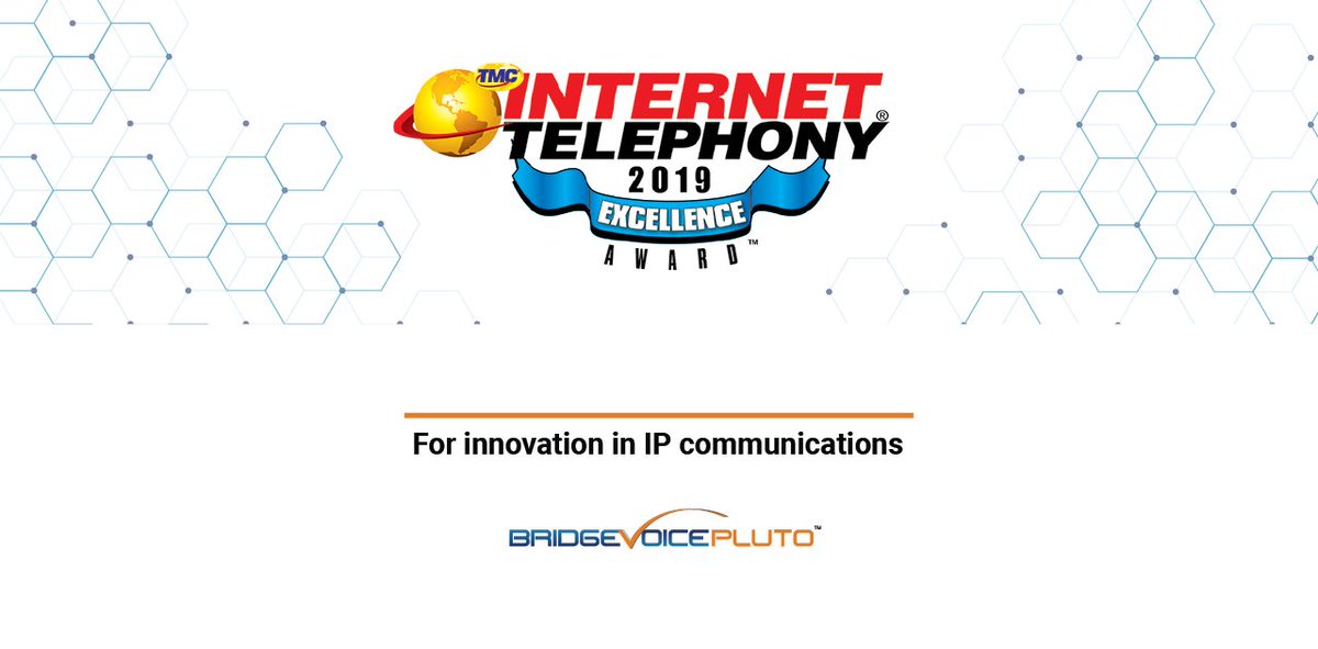bridgevoice's tweet photo. Access quality routes and trade with confidence with the winners of the 2019 Internet Telephony Excellence Award! Read more https://t.co/eKNgukm73c
#bridgevoicepluto #telephonyaward #telecom #carrierplatform #operatorplatform https://t.co/RfMUyui0Cl