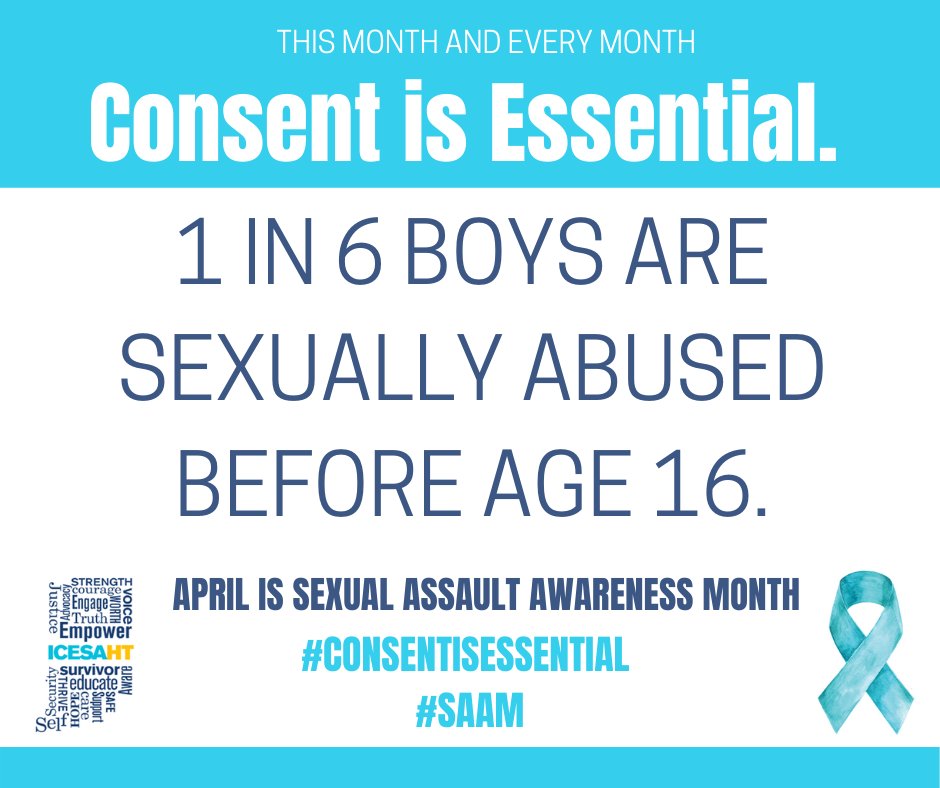ICESAHT's tweet photo. Sexual Assault Awareness Month means ripping off the metaphorical Band-Aid and examining the statistics. Sexual assault knows no bounds, age, race, religion, sexual orientation, or color. It is impacts all of us. And we all have a part in putting an end to it. #ConsentIsEssential https://t.co/v94XCyKrEu