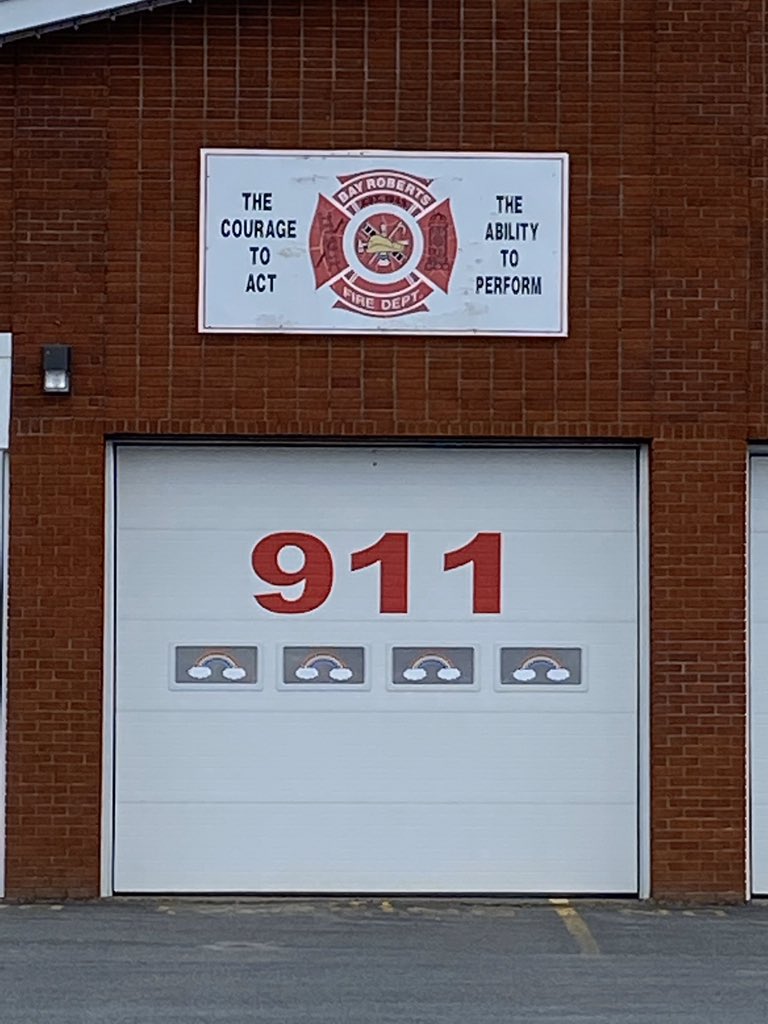 BayRobertsFire's tweet image. Something to brighten up our days. Rainbows on our bay doors compliments of Kelly Fowler or Avalon Trimline.