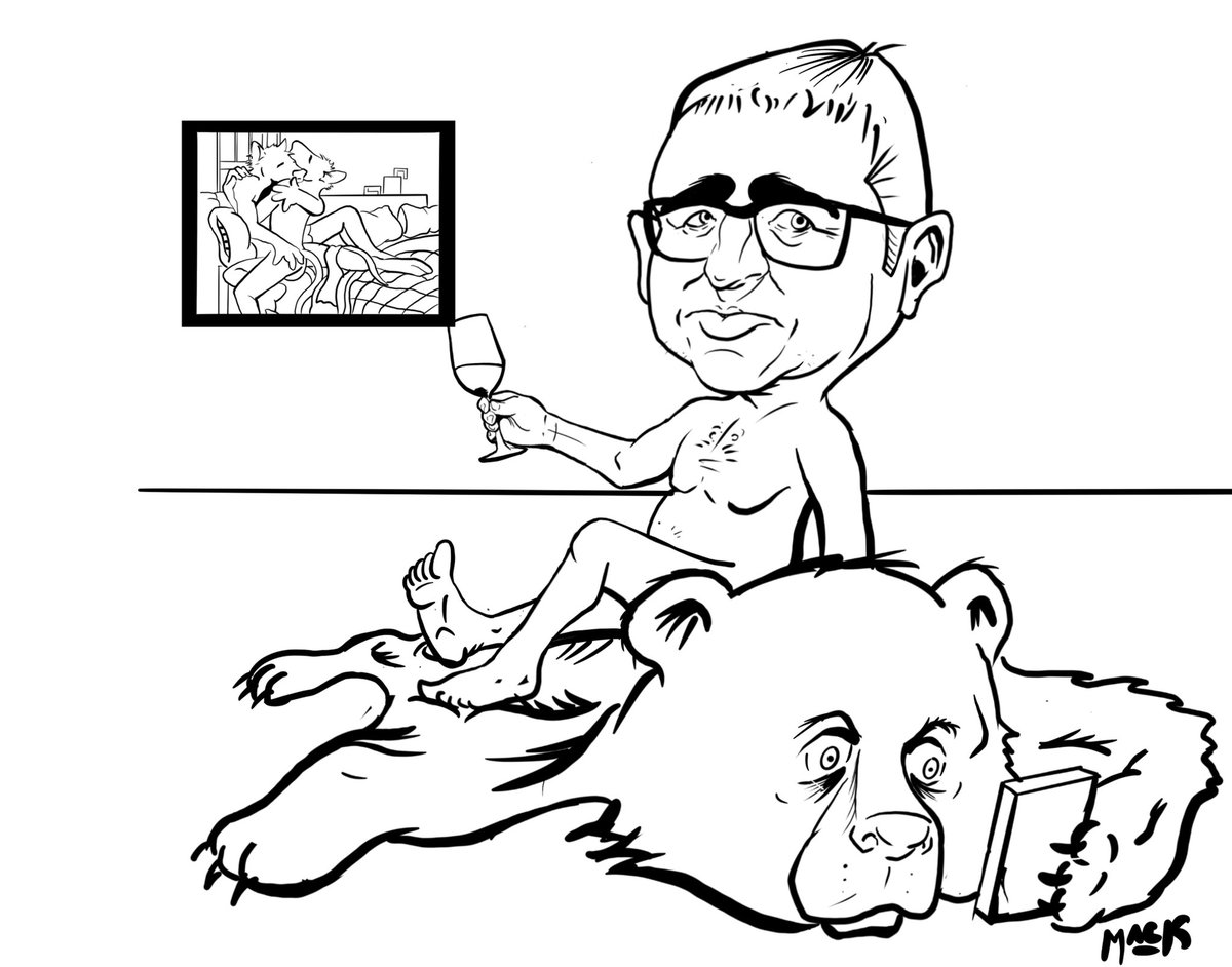 Rmackartist's tweet photo. I have been watching a lot of John Oliver’s Last Week Tonight. It seriously is getting me through this crisis. So I drew a cartoon. Hope everyone likes it. #art #ArtistOnTwitter #cartoon #drawing #digitalart https://t.co/YI7s89Wrkr