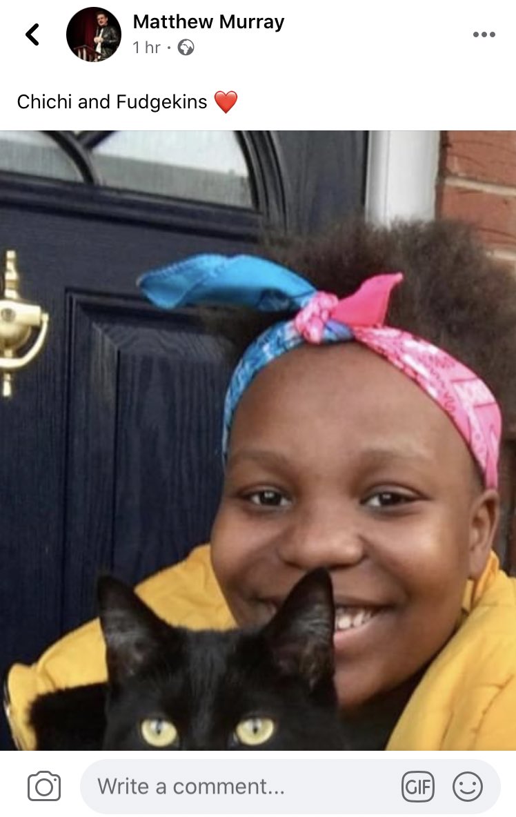 Chi chi with her cat that her mum had got her. Nice to see her beautiful smile at such a difficult time. Thank you guys for your prayers, and even donating. May God bless you for standing in the gap 