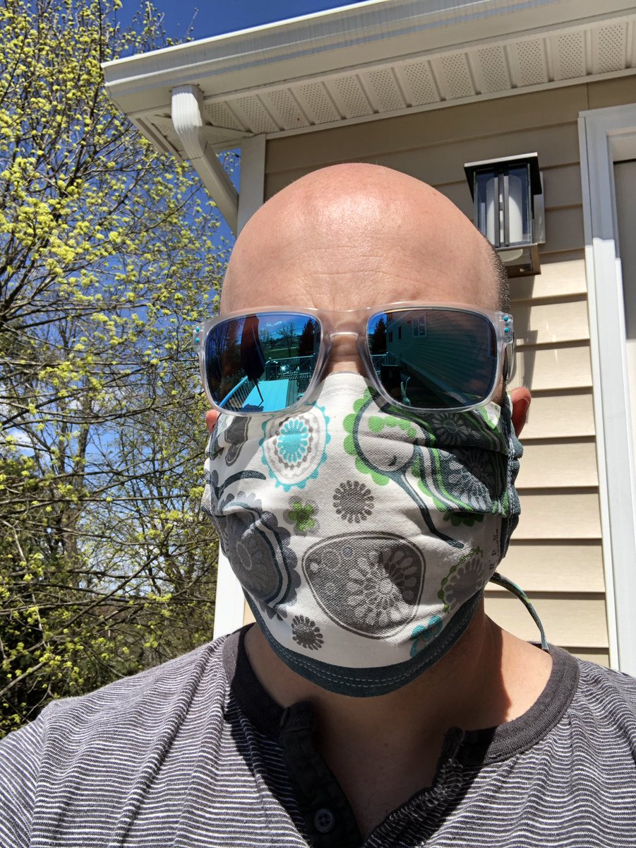 My mother sent me a homemade mask. 