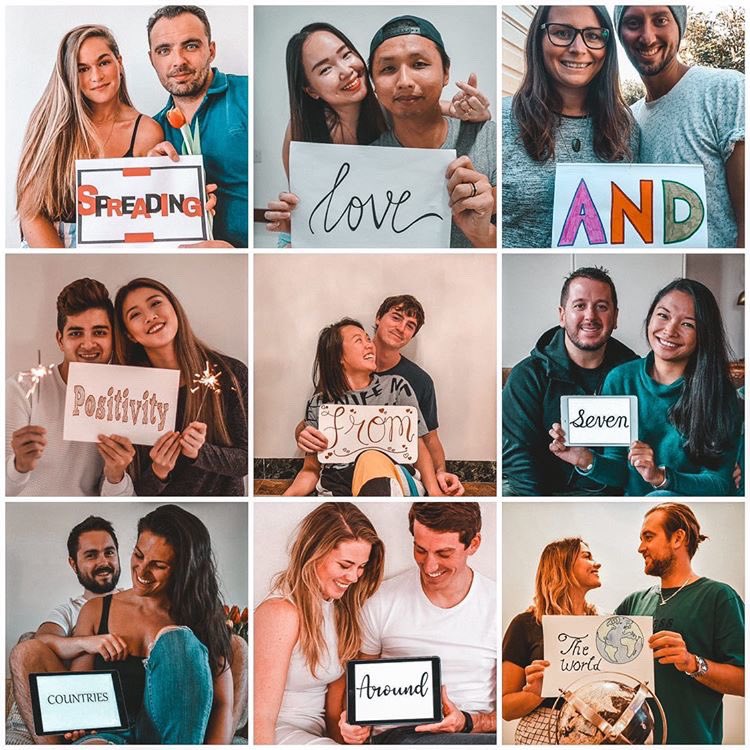 Love and positive vibes only ✨⠀
The world is in such a strange place these days &amp; all we can do is keep our heads up. We loved working on this project with our friends from all over the world &amp; while we all miss traveling, we will keep spreading love + positivity from the US!