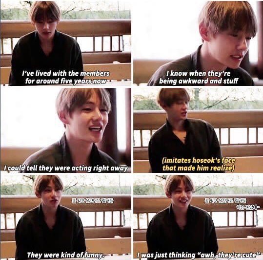 taehyung talking about the other members