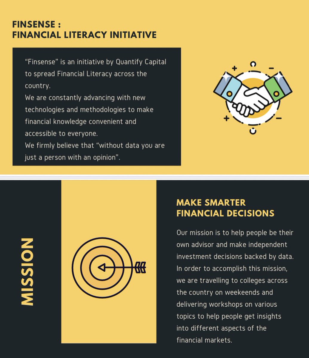 10) I launched “Finsense,” an initiative by Quantify Capital to spread Financial Literacy across the country. It’s mission is to help people be their own advisor and make independent investment decisions backed solely by data. #financial  #literacy  #knowledge