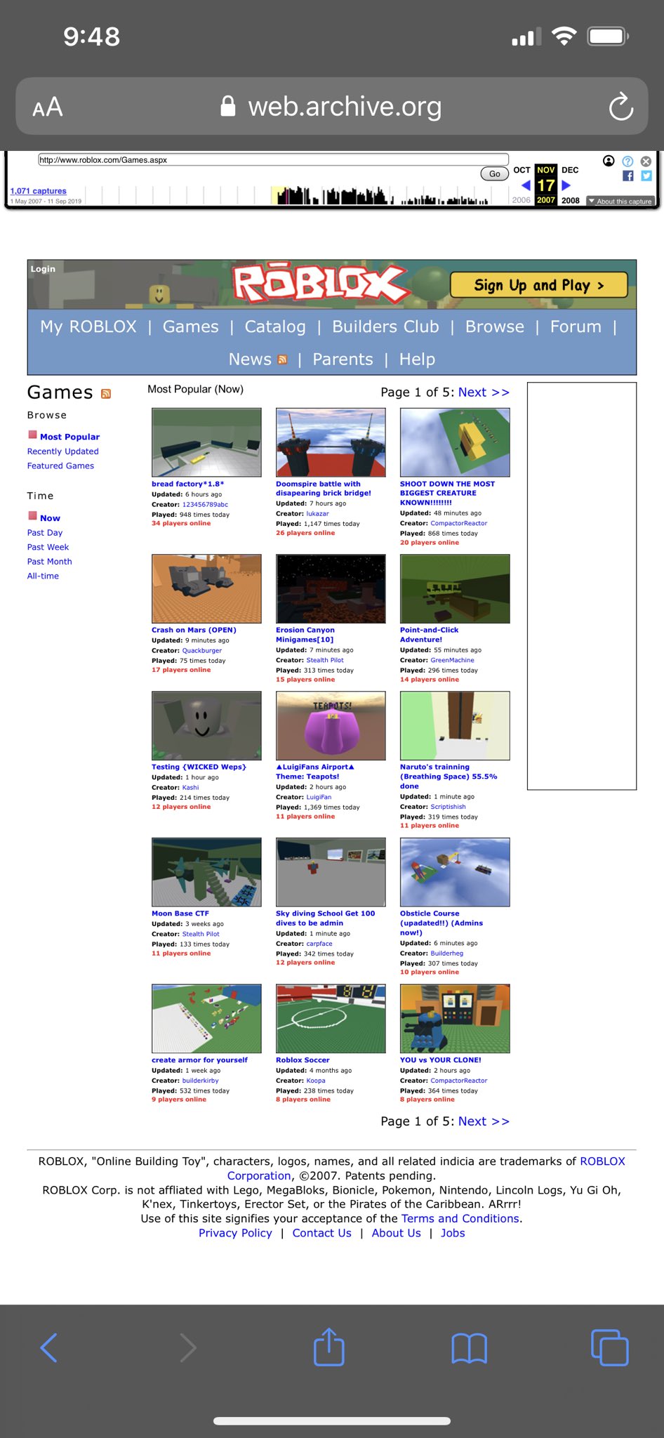 Chadthecreator On Twitter When I Join In 2007 The Top Game Never Broke 50 Players Even During Peak Hours Top Games Came And Went Fast The Top Game The Day I Joined - roblox 2006 theme 2 hrs