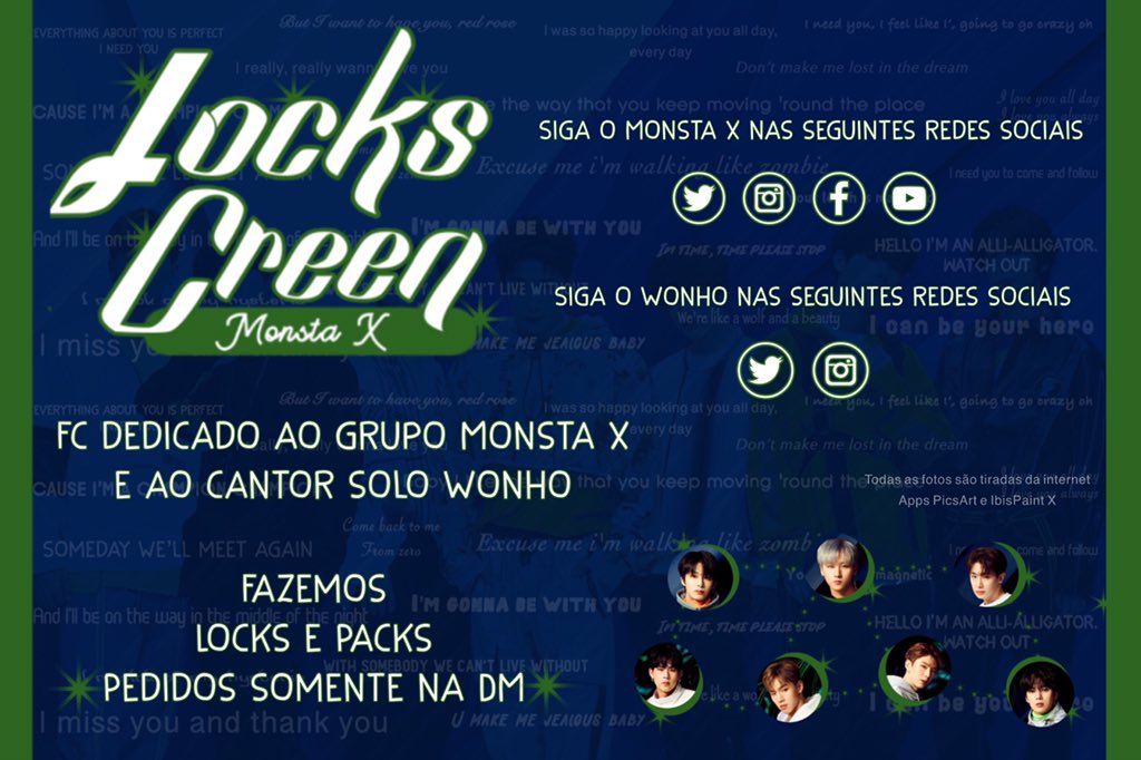 LookscreenMX's tweet image. ×Bem vindos ao nosso cantinho×

•Todas as informações aqui•

Sigam os meninos... 
Twitter: @OfficialMonstaX e @official__wonho 

Instagram: @official_monsta_x
@official__wonho 
 
~EquipeLockscreenMX