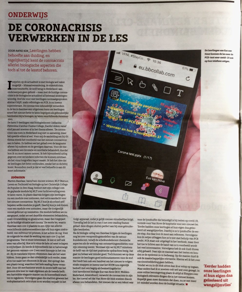 Bacterien's tweet photo. De lysisbuffer is op!  #Coronacrisis verwerken in de les. #onderwijsopafstand in  @Bionieuws https://t.co/jklrb7ILUF