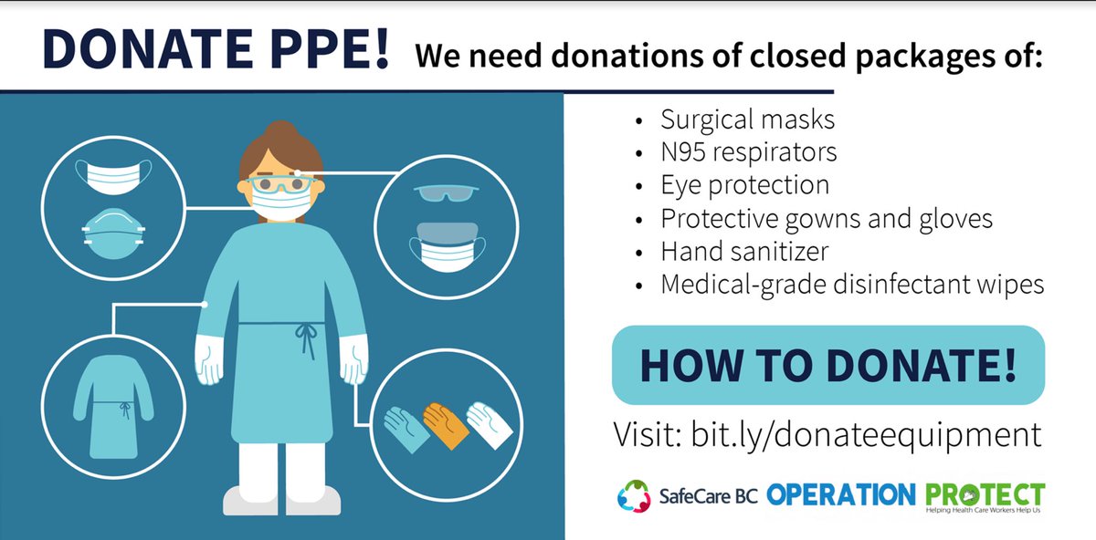 BC COVID-19 Medical Student Response Team (MSRT) (@covid19_bcmeds) on Twitter photo Thanks to the hard work of 40+ volunteers across BC, the BC Med Student PPE Initiative has collected and distributed 71,000+ #PPE items, including N95s, masks, gloves and gowns during #COVID19. Donate here: bit.ly/donateequipment
<a href="/UBCPrez/">Benoit-Antoine Bacon</a> <a href="/CFMSFEMC/">Canadian Medical Students</a> <a href="/CMA_Docs/">Canadian Medical Association</a> <a href="/DoctorsOfBC/">Doctors of BC</a> Thanks to the hard work of 40+ volunteers across BC, the BC Med Student PPE Initiative has collected and distributed 71,000+ #PPE items, including N95s, masks, gloves and gowns during #COVID19. Donate here: bit.ly/donateequipment
<a href="/UBCPrez/">Benoit-Antoine Bacon</a> <a href="/CFMSFEMC/">Canadian Medical Students</a> <a href="/CMA_Docs/">Canadian Medical Association</a> <a href="/DoctorsOfBC/">Doctors of BC</a>