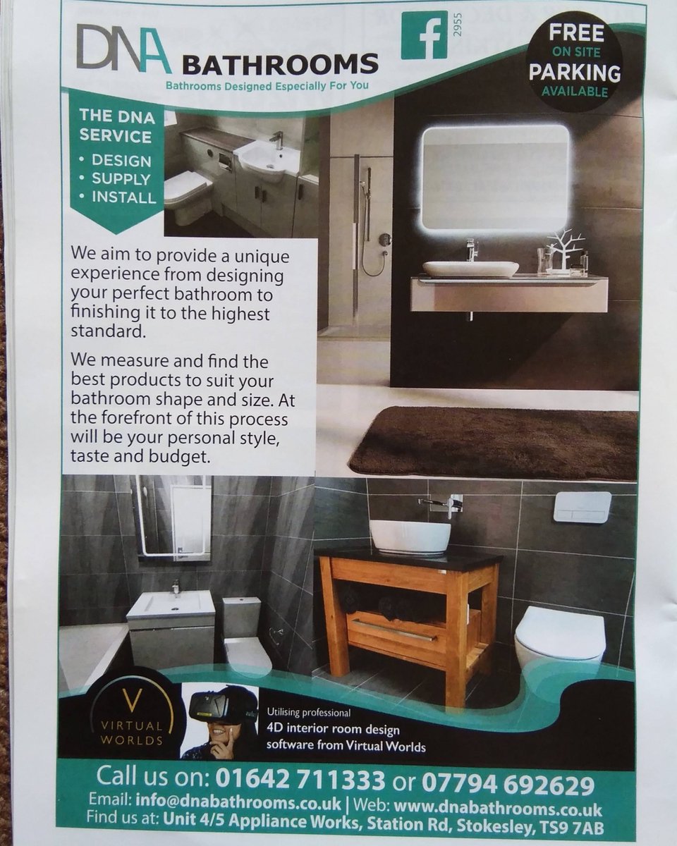 DNA Bathrooms for all your #bathroom needs.

#DNABathrooms #3ddesign #4dvirtualreality #bespokebathrooms  #interiordesign  #stokesley