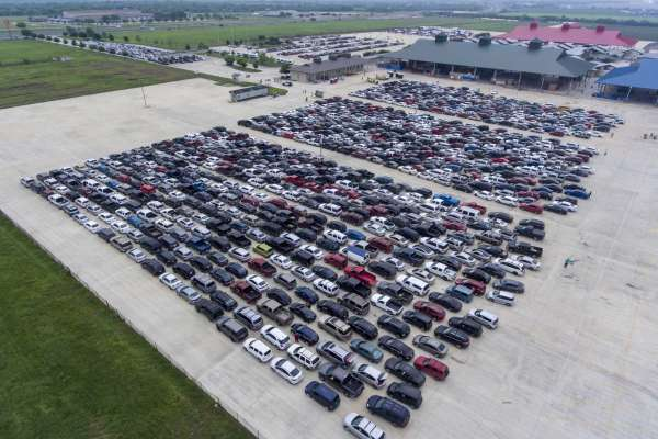 Food system's limited capacity to quickly redirect production is revealing its underlying structure and patterns. Two striking pictures: Millions of onions in Iowa piled up to be buried as waste; thousands of drivers waiting patiently for food from the San Antonio food bank.