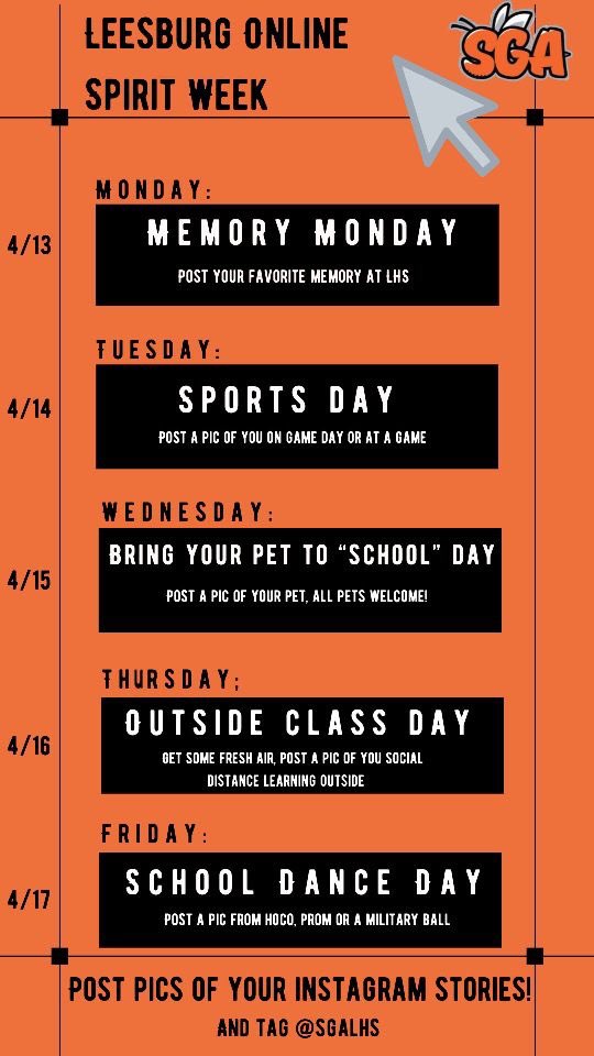 Next week will be our very first Online Learning Spirit Week! Post these pics on your Instagram story or subtweet this post and we will repost them! (Be sure to be respectful)  #jacketpride