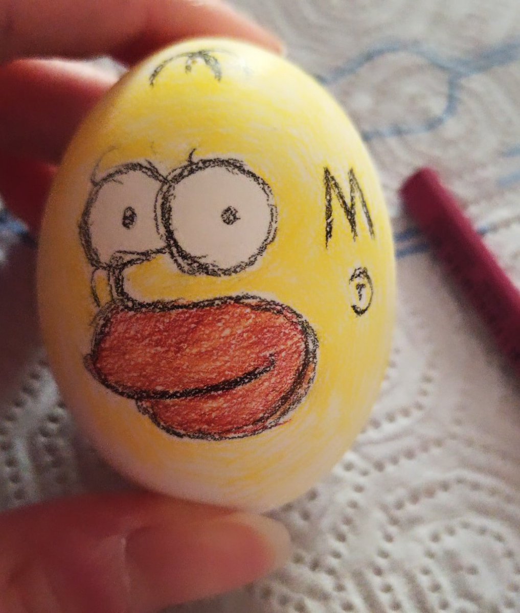Lincoerente's tweet photo. Vi presento il mio pupillo, Homer EggJ. Simpson. 🍳👑 #Pasqua https://t.co/bowzObNMob