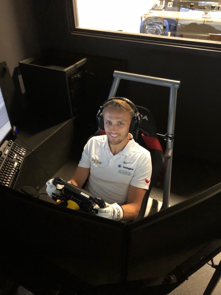 Even though our shop in Farnham, UK is empty right now, <a href="/maxchilton/">M A X  Chilton</a> is making sure our simulator doesn’t sit idle! He will make his #INDYCARChallenge debut in the No. 59 <a href="/GallagherGlobal/">Gallagher</a> <a href="/TeamChevy/">Chevrolet Racing</a> today at <a href="/MISpeedway/">Michigan International Speedway</a>. #GallagherRacing #TweetYourSeat