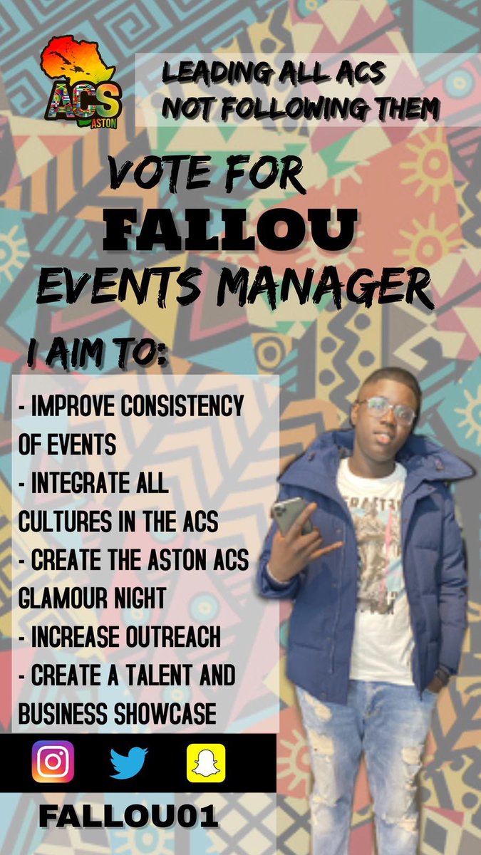 Aston_ACS's tweet photo. Name: Fallou (@fallouo1)
Course: International Business Management w French

Role applied for: Events Manager

“Representing all cultures and providing enriching but fun social events. A financially and mentally stronger united community.” https://t.co/bXGsCtazyS