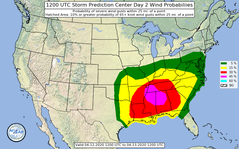 I'll add one more to this thread. This is the new high wind probability. It's the odds of a wind gust over 75 MPH within 25 miles of any point in the purple shading is 45%. That's a strong statement.  #valleywx