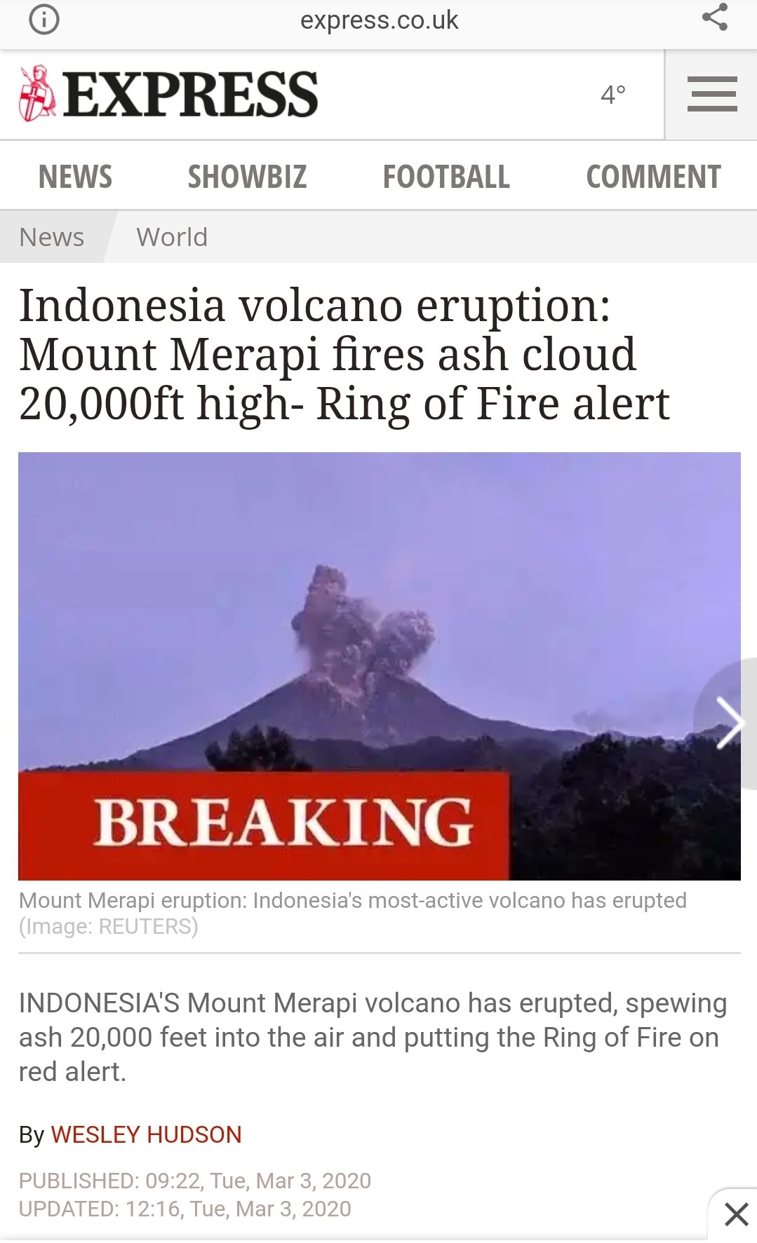 Ulya Husamudin On Twitter So Apparently On 3 3 20 Mount Merapi Also Fired Ash Clouds Erupted On 27 3 20 Since The Eruption On 27 3 20 6 Eruptions Hve Been Recorded Within 2 Weeks