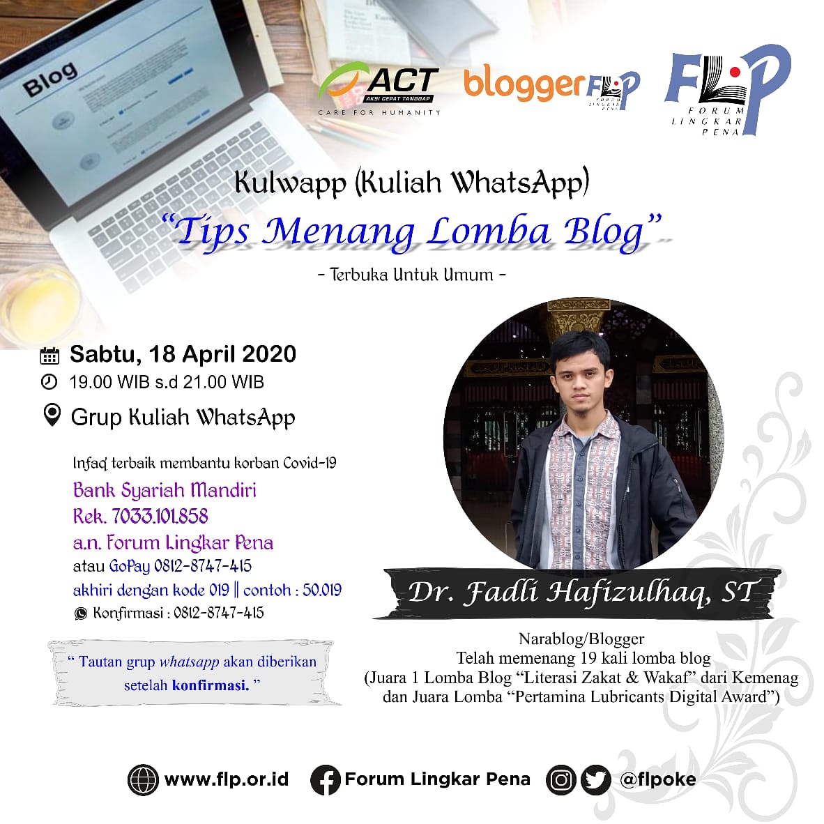 Kuy ikutan guys, sekalian berdonasi.

#FLPPeduli
#PeduliCovid19