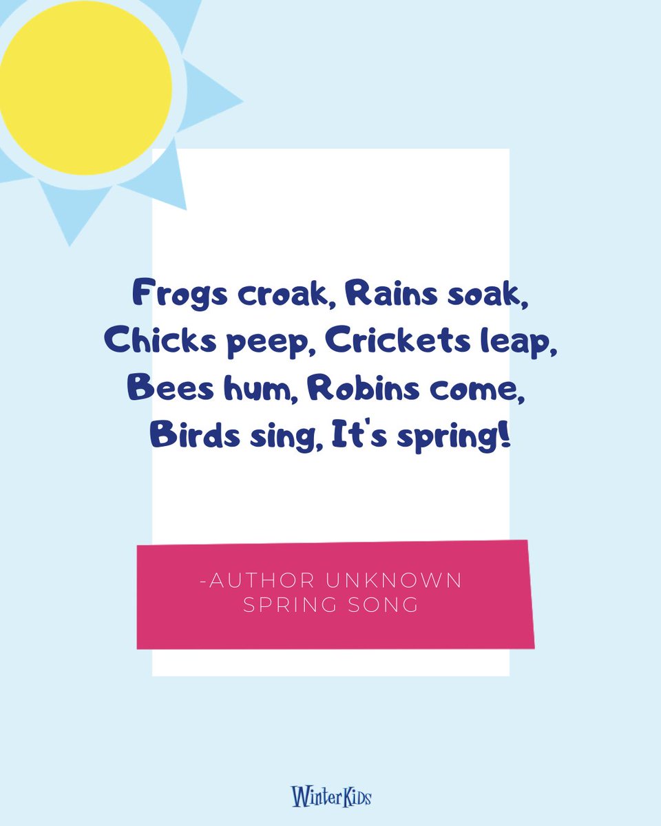 WinterKids's tweet photo. What sounds does your family love most in the spring?⁣⁣
⁣⁣
---⁣⁣
⁣⁣
#NationalPoetryMonth #KidsPoems #CelebrateSpring https://t.co/Iq78hm24zP