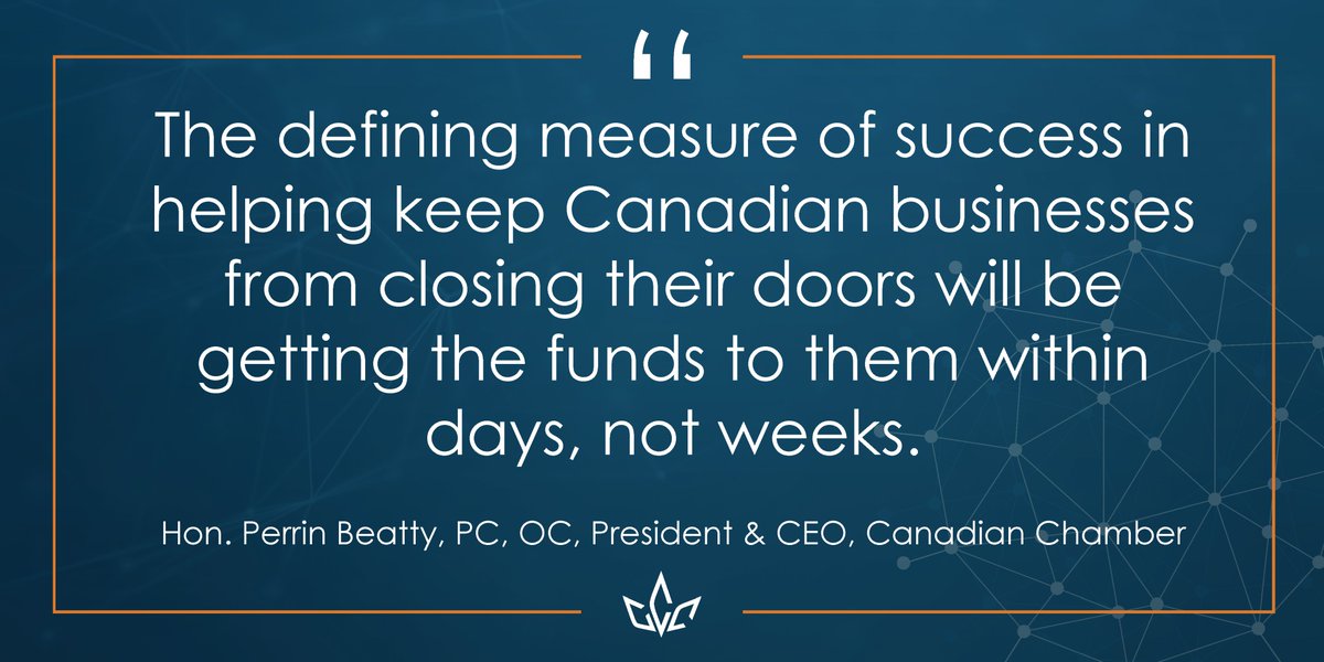 We're pleased to see the #HoC pass today's emergency legislation. We repeat our call that it's critical that wage subsidy dollars begin flowing to #Cdnbiz - and by extension all Canadians - in a matter of days, not weeks. The urgency cannot be overstated. #CdnPoli #BizResilience