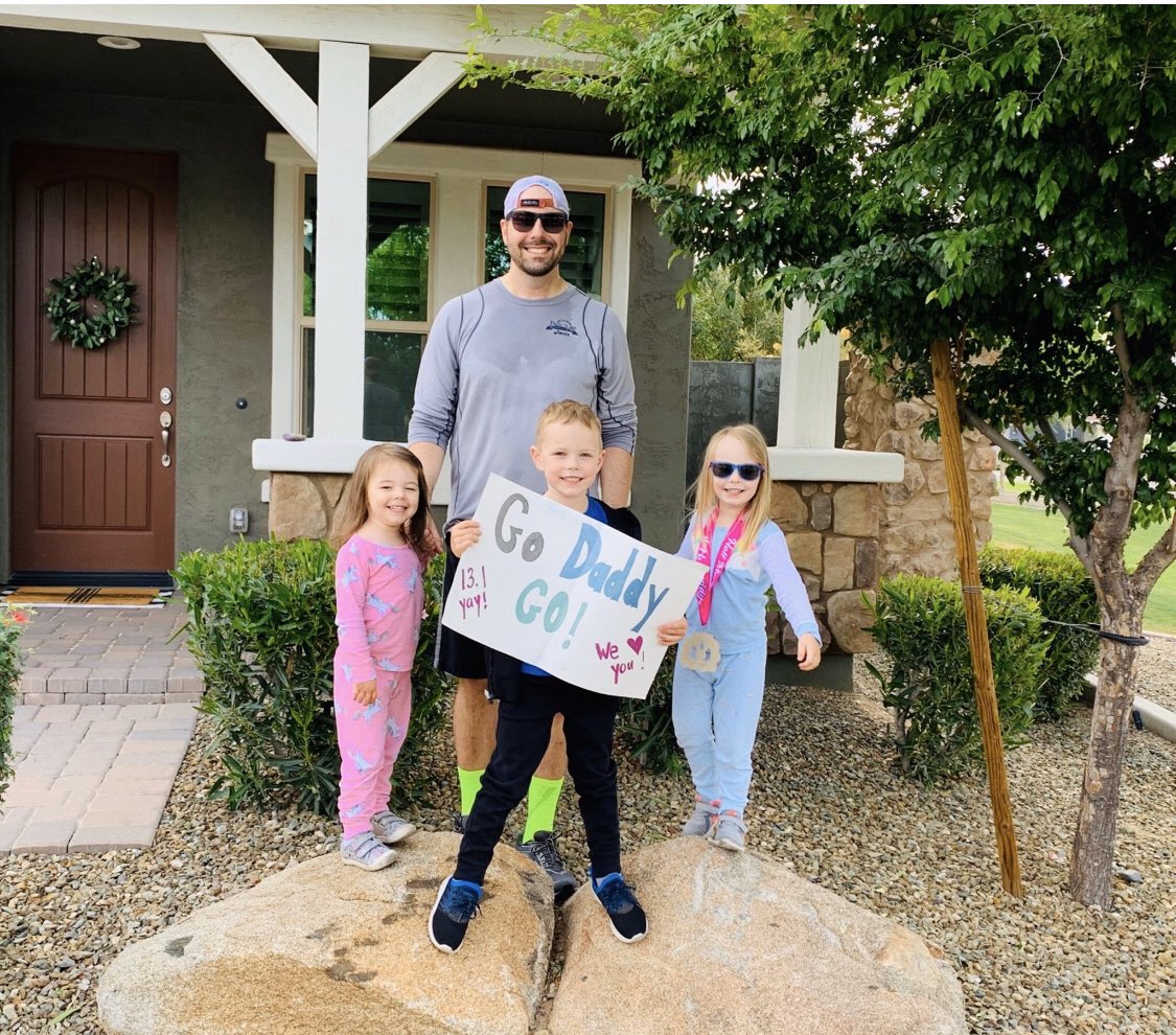 Shout out to this guy who ran his first half marathon this morning. It might have been “virtual” but 13.1 miles is 13.1 miles. Would have been easy to say no after the race was canceled but he stuck with it. Solid work Pich! @joepichler12