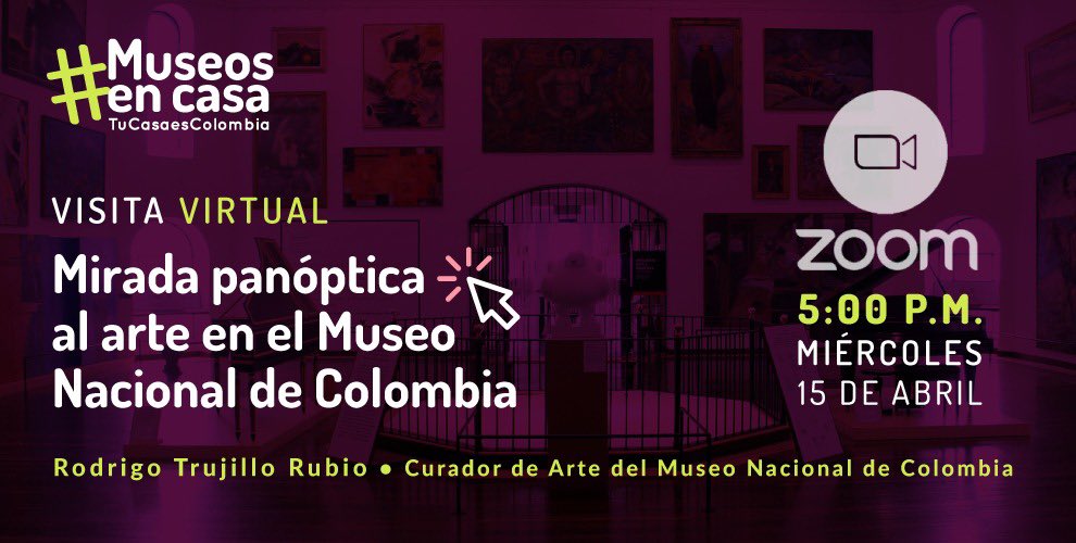 museonacionalco's tweet photo. El Museo Nacional de Colombia celebra el Día Mundial del Arte con una visita al panóptico en compañía de Rodrigo Trujillo, curador de arte. 🖼

Les compartiremos el enlace de la videoconferencia unas horas antes de que empiece. ¡Los esperamos 🙌🏻! 

#MuseosEnCasa #CulturaDigital https://t.co/z0WOmUwnWy