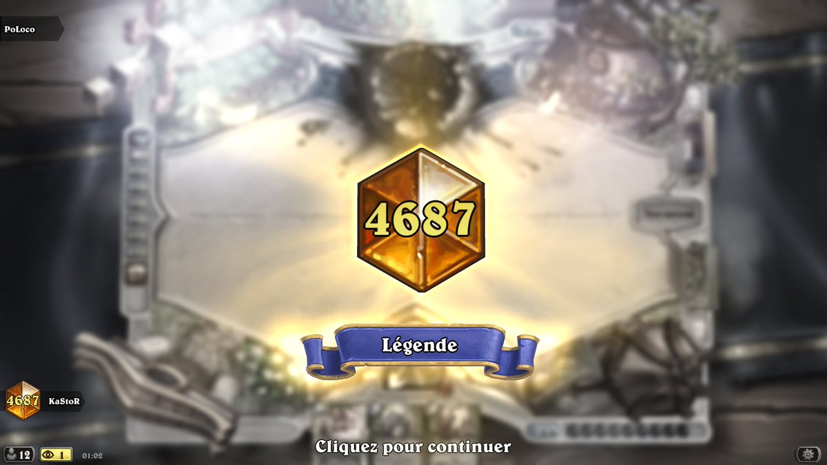 KaStoR4L's tweet photo. Rush terminé en une journée, 46 - 24 et première fois légende. Râle d'agonie efficace, fort contre nos amis warlock. #hstopdecks https://t.co/QSSe9b6pf3