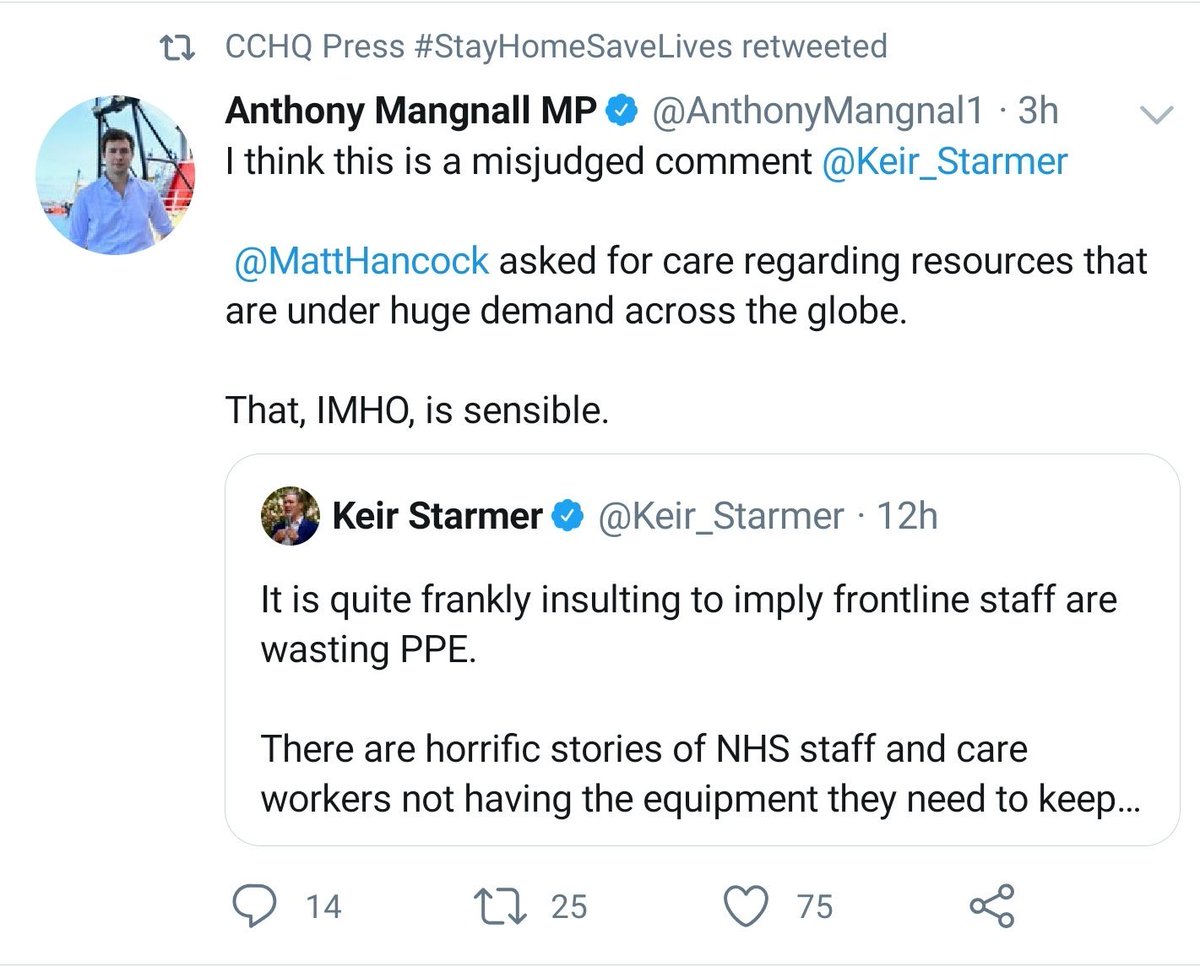 DrSimonAshworth's tweet image. I am a member of frontline staff…

The health sec says there is bountiful PPE, but I don’t care if it’s in a distribution centre or on a lorry, it’s not on my head, face, or shoulders… MPs should ask why that is, rather than hypocritically scoring points…