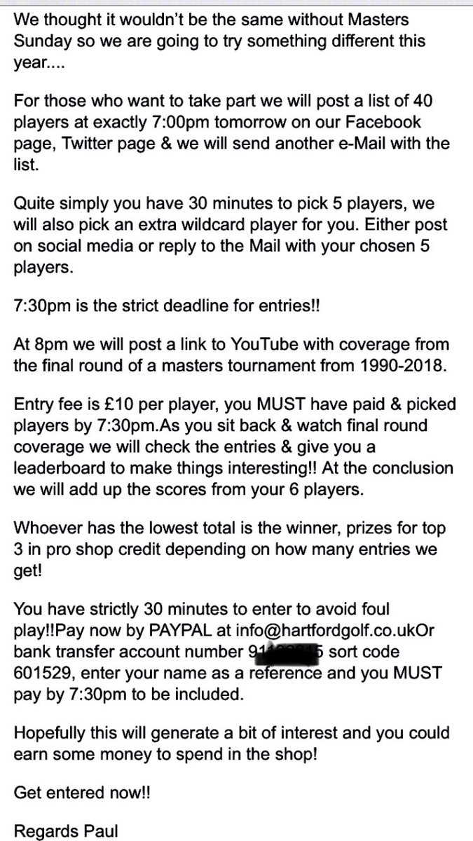 HartfordGolfC's tweet image. If anyone wants to enter our Virtual Masters then check out the entry conditions &amp;amp; get in touch if you have any questions! ⛳️#VirtualMasters ⛳️