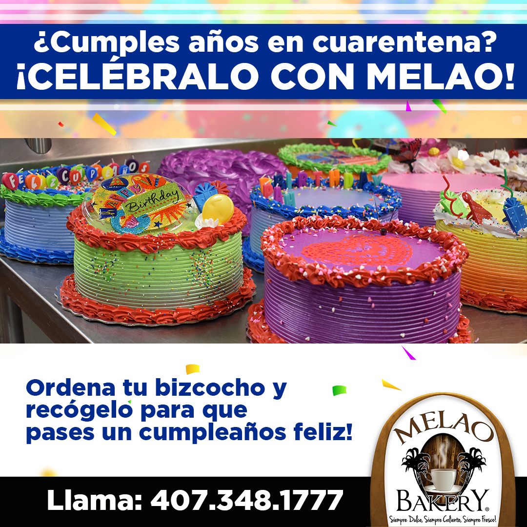 Melao_Bakery's tweet photo. Estar en cuarentena no tiene que ser motivo de no celebrar.

¡Celebra tu cumpleaños con Melao!

Ordena tu bizcocho llamando al 407.348.1777 y recógelo en cualquier de nuestras localidades: 1912 Fortune Rd, Kissimmee ó 2001 Consulate Dr, Orlando.

Porque Melao piensa en ti. https://t.co/cFczhTCOL4