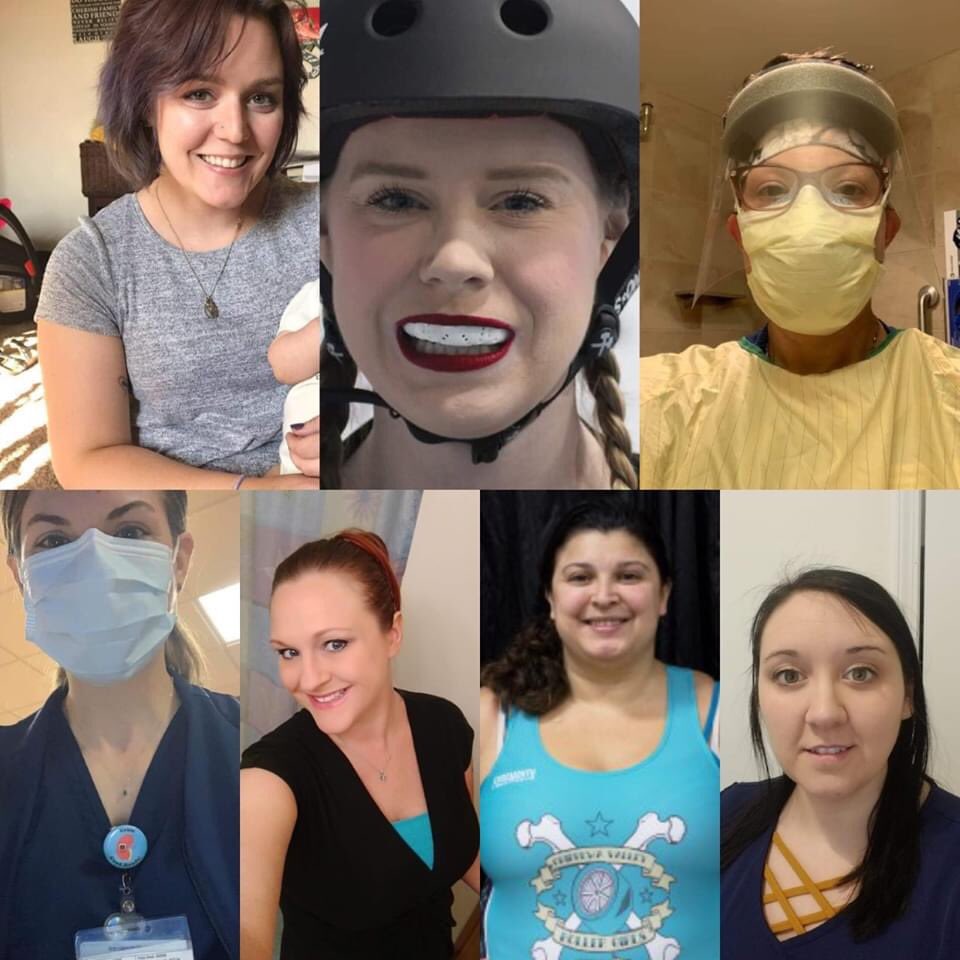 CVRDerby's tweet photo. Help CVRD celebrate our members who are keeping the Chippewa Valley safe and healthy through this pandemic. 
Thank you for all you do for our community! 
#rollerderby #covid19 #frontlineworkers #stayhealthy #stayhome #derbyskaters #nurses #pharmacy #socialworkers #teammates https://t.co/RLOfe4twDf