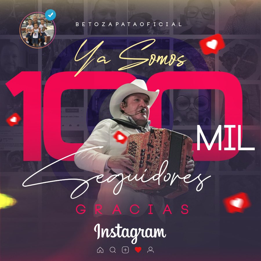Remex_Music's tweet photo. Felicidades a @Zapata_Pesado por llegar a 100K en su cuenta de @instagram y tu ya lo sigues⁉️📲🔝 #PuroRemex #Follow #ECHELEPARRIBA
👉🏼 https://t.co/OkhHwmCm3H https://t.co/XiBFC56Ggt