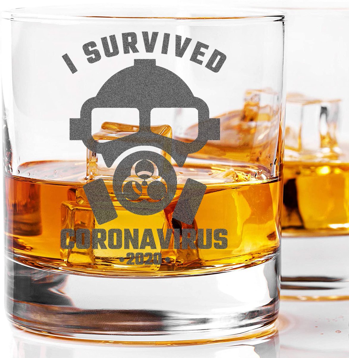 TazDrums's tweet photo. "I SURVIVED CORONAVIRUS 2020" merch? Custom cut vinyl stickers in 3 sizes: 3"X5" $5 / 5"X7" $7.00 / 7"X9" $9.00. Add an extra buck if you want the red or green. Custom rocks glasses $15. They will be etched and not crap like example. I will post when I get the glasses and make it https://t.co/dz4sSDpQnM