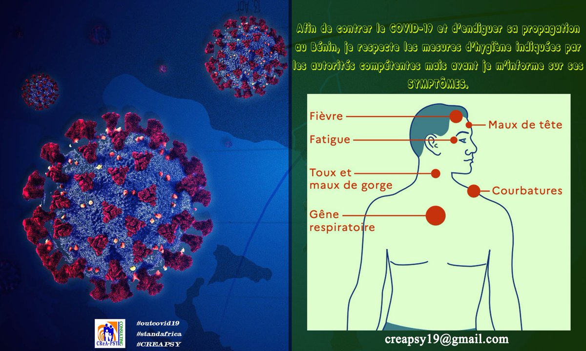 Pour mon bien-être et celui de mes proches, je m'engage à rendre visible l'invisible #outcovid19 #standafrica #CREAPSY <a href="/USEmbassyBenin/">U.S. Embassy Cotonou</a> <a href="/yalidakar/">CRL YALI DAKAR</a> <a href="/YaliTeam229/">Benin Yali Alumni Association</a> <a href="/OmsBenin/">OMS BENIN Officiel</a> <a href="/UNICEF_Benin/">UNICEF Benin</a> <a href="/Dr_IsaacH/">Isaac Houngnigbe</a> <a href="/eshter0/">La boule de feu 🔥 🇧🇯</a> <a href="/AtmanBOUBA/">Atman BOUBA</a> <a href="/pierrenahoa/">Pierre NAHOA</a> <a href="/ViaMe8/">ViaMe229</a> <a href="/CREA_PSY/">CReA-PSY</a> <a href="/Rahanantoume/">Rahama Nantoumé</a> <a href="/BarackObama/">Barack Obama</a>