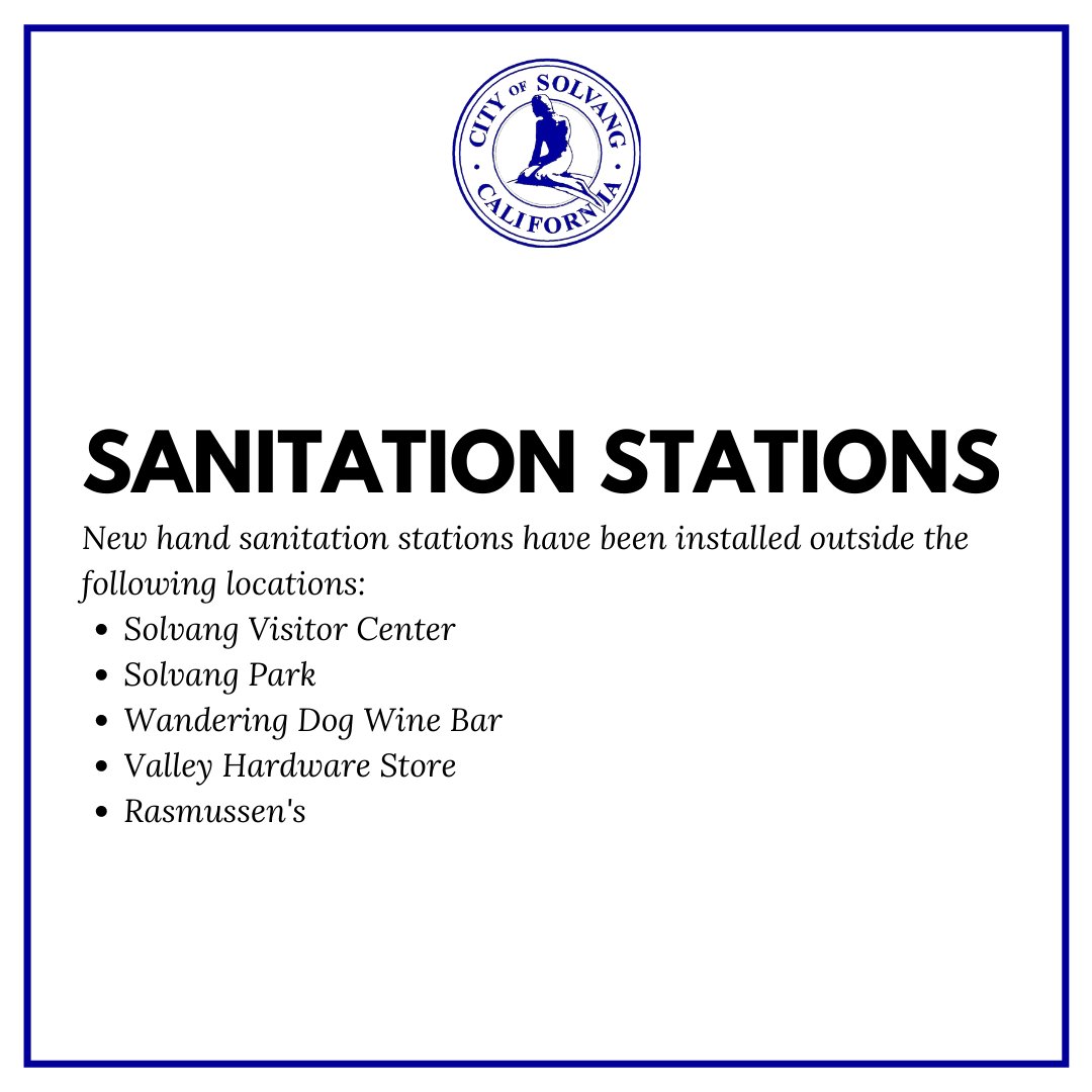 New hand sanitation stations have been installed throughout the city. We encourage you to regularly sanitize while out on a walk or exercising outdoors (while still maintaining social distance.)