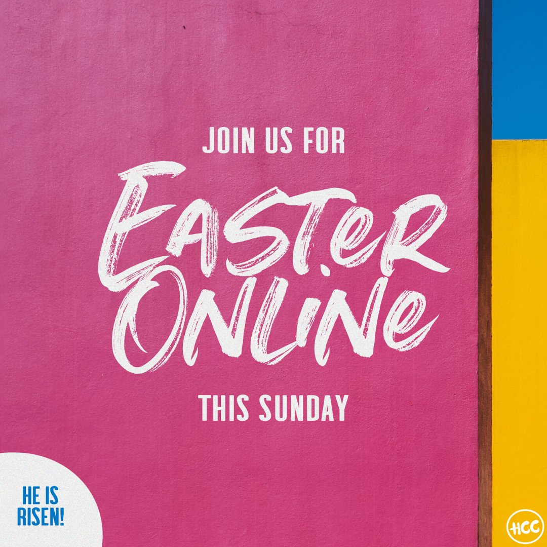HCCLife's tweet photo. E A S T E R I S T O M O R R O W !
The day we've been leading up to is ALMOST HERE and we want to invite you to join us!
Tomorrow at 11:15AM we will gather together on facebook for our EASTER service!
#hcclive
#easterathome https://t.co/pv7KL5ZUaM
