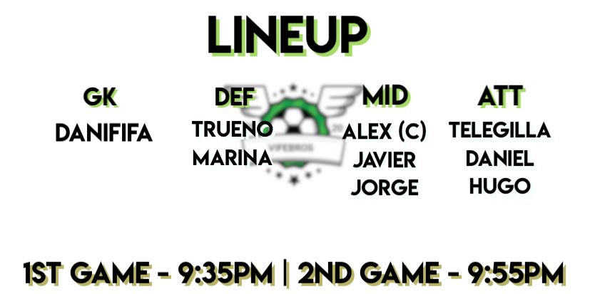 VIFEBROS's tweet photo. LINEUP📝||
Here is our lineup for tonight against @xNewKidz and @fairydeanrovers. 

The lads are ready for it, best of luck to both our opponents. Let’s hope for the 6/6 points up for grabs ✅
@ScotlandVPG 
#FIFA20 #ProClubs #VPG https://t.co/CLQHnCwURn