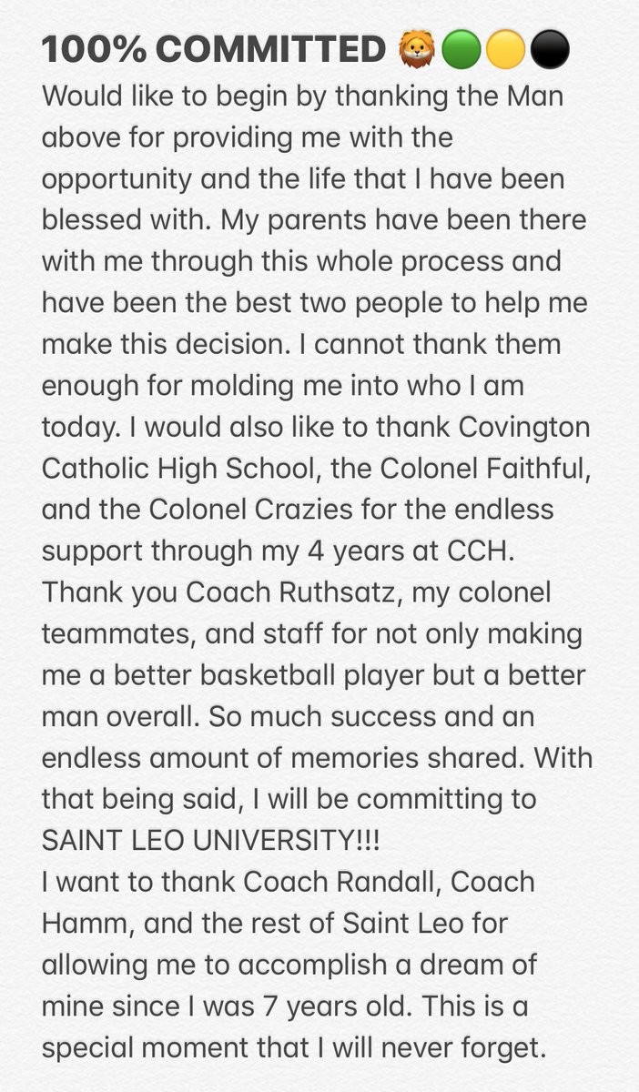 Grantdisken's tweet photo. DREAMS DO COME TRUE!! #COMMITTED @SaintLeoMBB @CoachRyanHamm @SaintLeoLions https://t.co/kf0uPQsWjJ