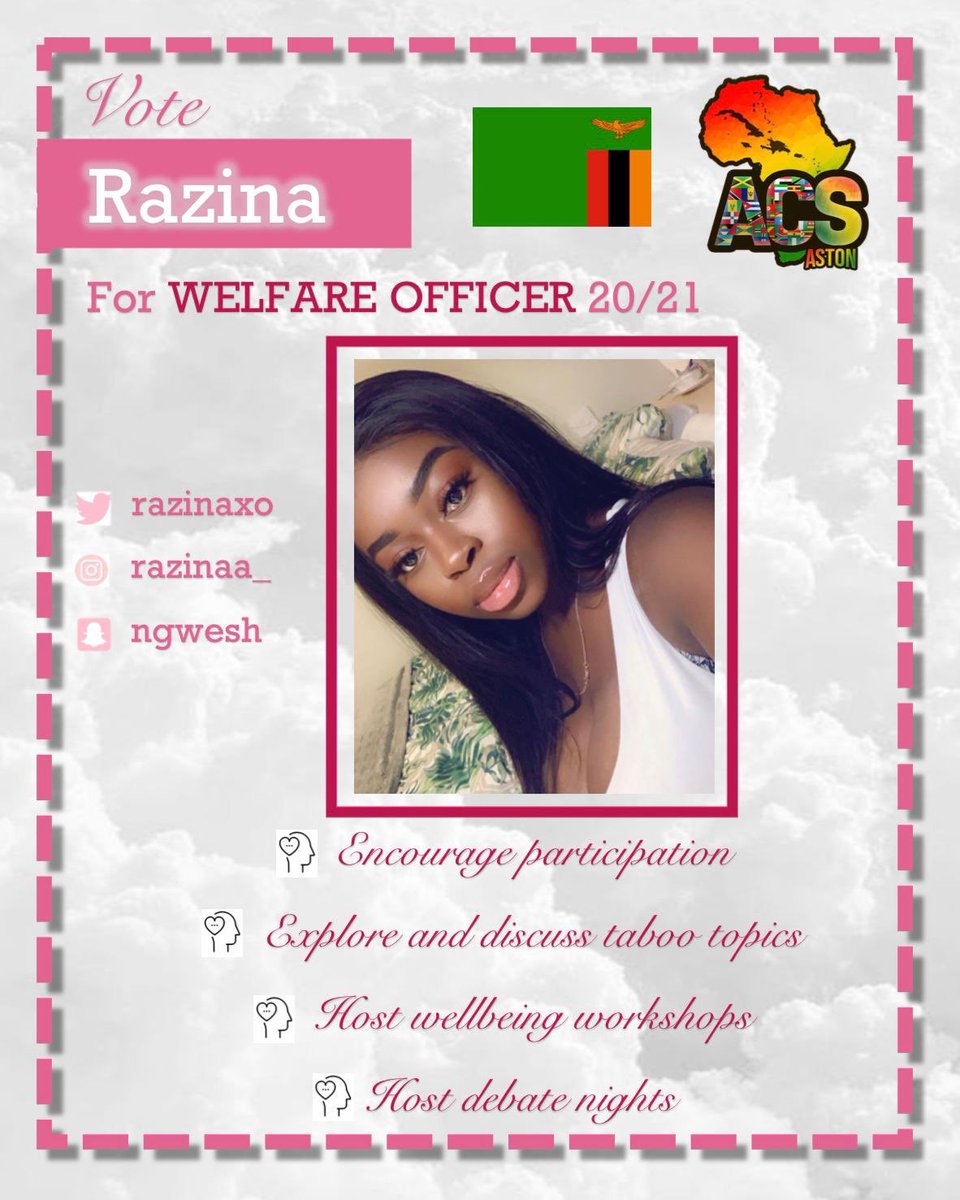 Aston_ACS's tweet photo. Name: Razina (@razinaxo) 
Course: Law with Management 

Role applied for: Welfare Officer

“I’d like to bring a sense of community and a safe space for students to come and express any worries or concerns.” https://t.co/npkJgS2Ju6