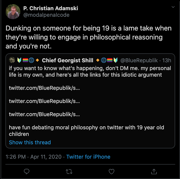 1. to reiterate on some starting points of being an adult, if you are a part of the "lol that& #39;s not an argument!" crowd (who failed to read any of the threads, or if you just want to attack me, I& #39;m not going to respond. Also relevant, please return that same courtesy to Liz/