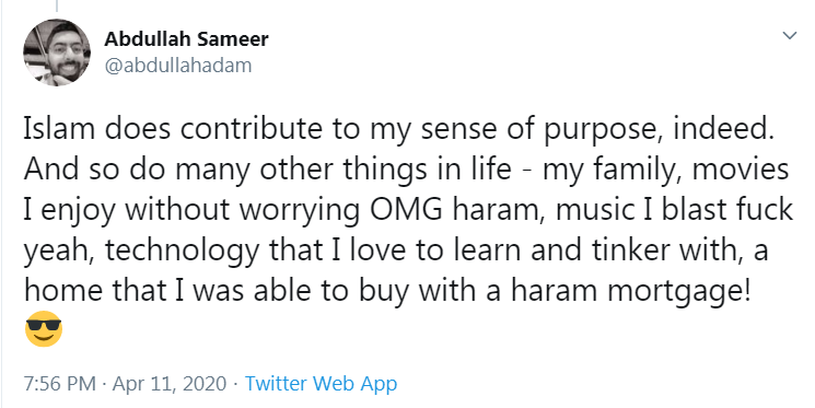 Why is he making it seem as if he apostatized cuz he felt guilty cuz he wanted to do haram things?WTH do you mean by "do my family" ???