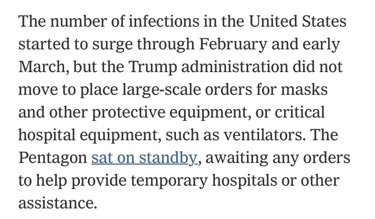 “We have thrown 15 years of institutional learning out the window and are making decisions based on intuition.”  https://www.nytimes.com/2020/04/11/us/politics/coronavirus-trump-response.html#click=https://t.co/Wul1et0hlL