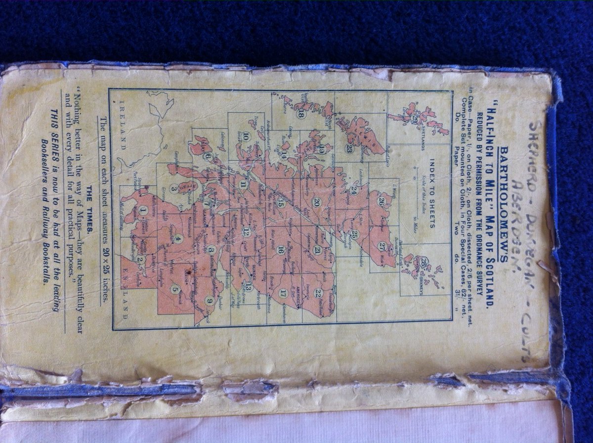 ...Nan& #39;s friend & literary executor, who& #39;s been a wonderful, generous support to me over the years in my passion for Nan& #39;s work; & who gave me this: Nan& #39;s linen-paper touring map of the Cairngorms region, with her hand-writing marking it. One of my most treasured things...