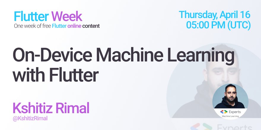 The Flutter Week is almost here! ⏱️

AI related technologies have improved a lot during the last decade. Did you know that you can already train models right from your mobile device? <a href="/KshitizRimal/">Kshitiz Rimal</a>  will cover this! 🧠

More info: flutter-week.com/#conf-4-2